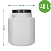 Vierkant Vat voor 40 L, wit, met handvatten, Sterk - 10 ['vaten voor het fermenteren', ' vaten voor augurken', ' vat voor komkommers', ' vat voor kool', ' vat voor het fermenteren van komkommers', ' vat voor het fermenteren van kool', ' vierkant vat', ' afsluitbaar vat', ' voedselvat', ' schroefvat', ' plastic vat', ' kunststof vat', ' vat met handvatten', ' goed vat', ' wit vat', ' vat met schroefdop', ' luchtdicht vat', ' regenton', ' vat voor regenwater', ' vat 40 L']