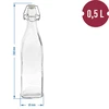 Vierkante fles met luchtdichte sluiting 0,5 L - 2 ['fles voor alcohol', ' decoratieve flessen voor alcohol', ' glazen fles voor alcohol', ' flessen voor zelfgestookte drank voor bruiloft', ' fles voor likeur', ' fles voor wijn', ' flessen voor wijn', ' likeur']