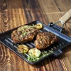 Vierkante gietijzeren pan, 22 cm - 7 ['gietijzeren pan', ' pan met houten handvat', ' pan met inklapbaar handvat', ' gietijzeren kookgerei', ' grill']