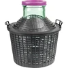 Wijnballon 10 L met brede hals in plastic mand - 8 