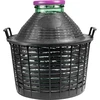 Wijnballon 20 L met brede hals in plastic mand - 4 