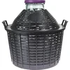 Wijnballon 25 L met brede hals in plastic mand - 3 