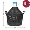 Wijnballon 5L in plastic mand - 6 