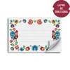 Zelfklevende labels folk patroon 85/55 mm - 20 stuks - 2 ['labels', ' labels voor conserven', ' labels voor kruiden', ' labels voor flessen', ' zelfklevende labels', ' labels voor wijn', ' labels voor potten', ' labels voor potjes', ' stickers voor schriften', ' labels voor dozen', ' labels voor containers', ' labels voor cadeaus']
