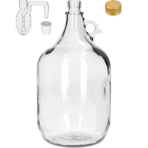 4 x Dame 5L met kurk en fermentatiebuis en dop. - 2 ['karaf', ' karaf voor wijn', ' dame karaf', ' dame 5 L', ' ballon 5 L', ' demijohn', ' ballon', ' dame fles 5L', ' ballon karaf voor wijn', ' karaf voor moonshine']