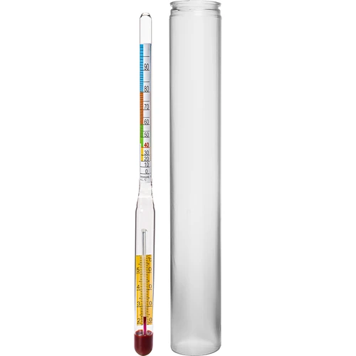 Alcoholmeter met thermometer  - 1 ['alcoholmeter', ' alcoholmeter met thermometer', ' alcoholmeter voor brouwsel', ' nauwkeurige alcoholmeter', ' alcoholmeter voor likeuren', ' professionele alcoholmeter']