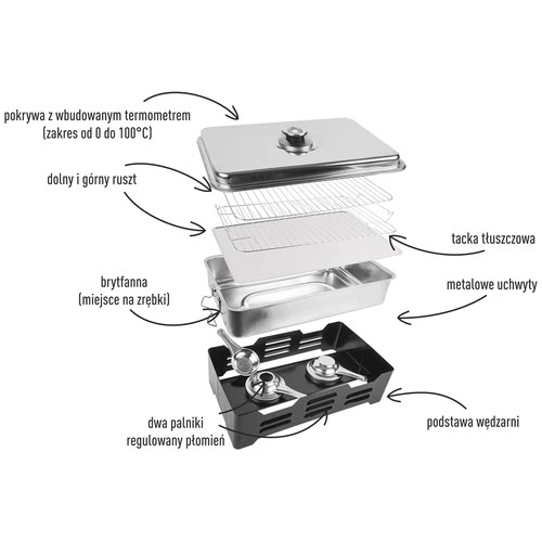 Balkonrookoven met thermometer - 4
