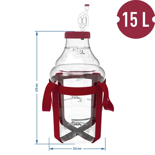 Balon do wina lekki, nietłukący, z szelkami, 15 L - 6