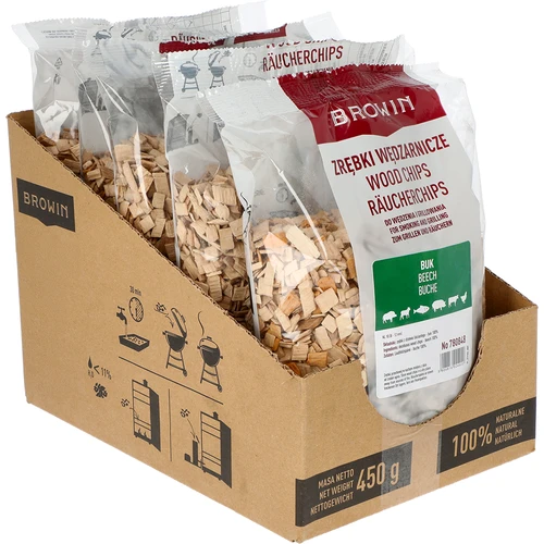 Beuken rooksnippers voor roken en grillen, 450 g, klasse 10 - 2