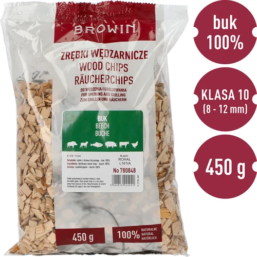 Beuken rooksnippers voor roken en grillen, 450 g, klasse 10 - 3