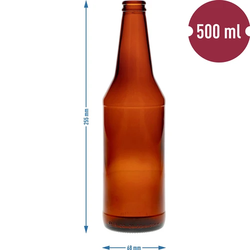 Bierfles 0,5 L - verpakking van 8 stuks - 4 ['brouwerijflessen', ' flessen met kroonkurk', ' flessen voor cider', ' flessen voor bier', ' flessen 0', '5 L', ' flessen 500 ml']