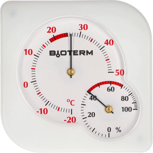 Bimetaal binnen thermometer met hygrometer (-20 tot +50°C), wit  - 1 ['binnen thermometer', ' kamerthermometer', ' thermometer voor binnen', ' huiskamerthermometer', ' thermometer', ' kamerthermometer', ' thermometer met duidelijke schaal', ' thermometer met hygrometer', ' bimetaalthermometer', ' bimetaalthermometer met hygrometer', ' goede thermometer']