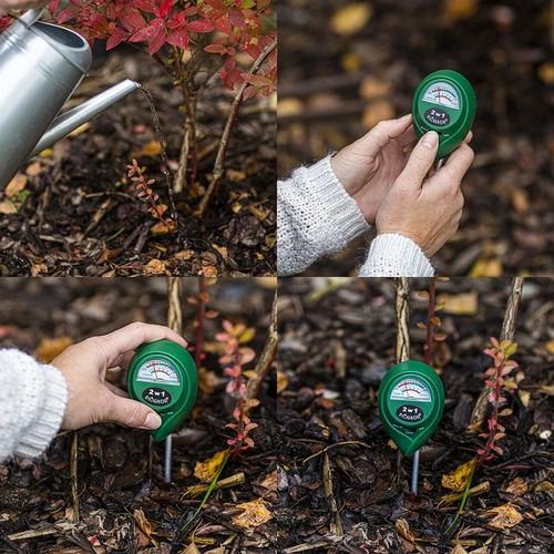 Bodemtester 2-in-1 - pH, vochtigheid - 9 ['bodemtester 2-in-1', ' bodemtester met ph-meter', ' pH-meter', ' vochtigheidsmeter voor grond', ' bodemtester bio-tuin', ' bio-tuin tester', ' ph-meter voor grond']
