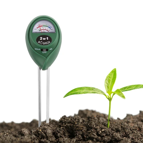 Bodemtester 2-in-1 - pH, vochtigheid - 5 ['bodemtester 2-in-1', ' bodemtester met ph-meter', ' pH-meter', ' vochtigheidsmeter voor grond', ' bodemtester bio-tuin', ' bio-tuin tester', ' ph-meter voor grond']