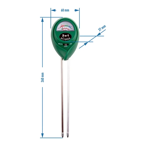 Bodemtester 2-in-1 - pH, vochtigheid - 4 ['bodemtester 2-in-1', ' bodemtester met ph-meter', ' pH-meter', ' vochtigheidsmeter voor grond', ' bodemtester bio-tuin', ' bio-tuin tester', ' ph-meter voor grond']