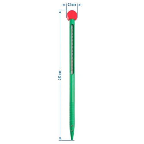 Bodemthermometer (0°C tot +100°C) 32cm - 3 ['temperatuur', ' bodemtemperatuur', ' thermometer voor het meten van bodemtemperatuur', ' kwikvrije thermometer', ' thermometer zonder kwik', ' planten kweken', ' planten telen', ' plantenteelt']