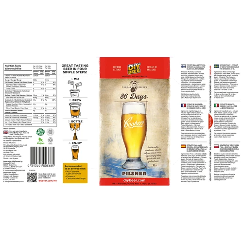 Brewkit Coopers 86 dagen Pilsner - 5 ['Pilsner', ' pilzner', ' brewkit', ' bier']