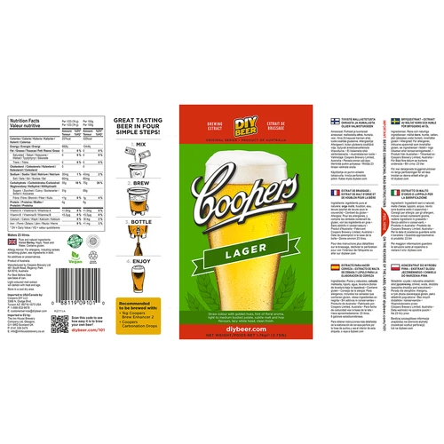 Brewkit Coopers Lager - 5 ['lager', ' licht', ' lichte lager', ' bier', ' brewkit']