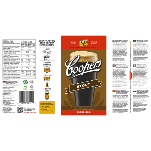 Brewkit Coopers Stout - 5 ['stout', ' donker', ' geroosterd', ' koffie', ' brewkit', ' bier']