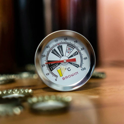 Brouwersthermometer (0°C tot +100°C) 31,5cm - 4 ['keukenthermometer', ' culinaire thermometer', ' brouwersthermometer', ' bierthermometer', ' wortthermometer', ' lange brouwersthermometer']