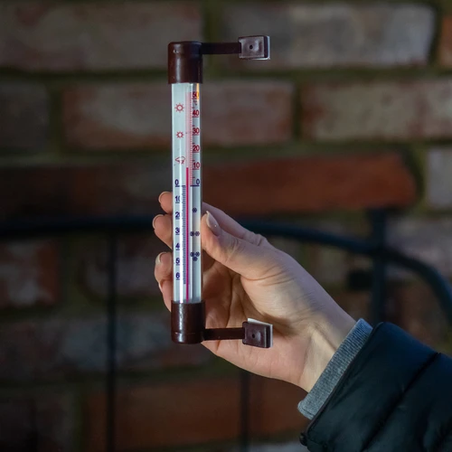 Bruine buitenthermometer (-50°C tot +50°C) 18cm - 4 ['buitenthermometer', ' thermometer', ' vensterthermometer', ' thermometer leesbare schaal', ' thermometer van kunststof', ' thermometer voor raam', ' thermometer voor balkon', ' tweezijdige thermometer', ' zelfklevende thermometer']