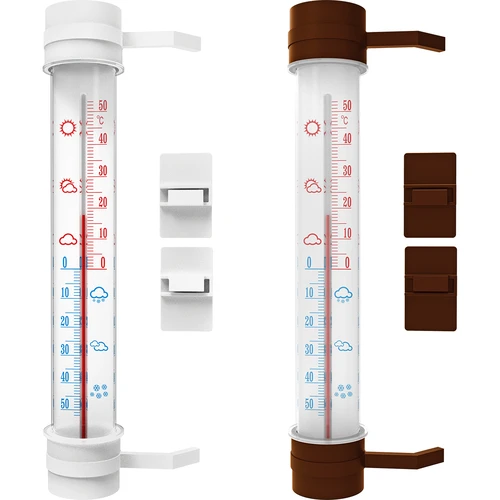 Buitenthermometer (-50°C tot +50°C) 23cm mix, Poolse productie  - 1 ['buitenthermometer', ' thermometer', ' raamthermometer', ' thermometer met duidelijke schaal', ' thermometer van kunststof', ' thermometer voor raam', ' thermometer voor balkon', ' tweezijdige thermometer', ' zelfklevende thermometer']
