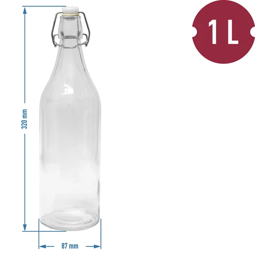Butelka okrągła 1L z zamk. hermetycznym - 2