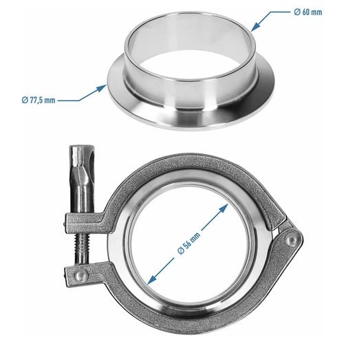 Complete Tri-Clamp koppeling 77,5 x 60 mm - 5