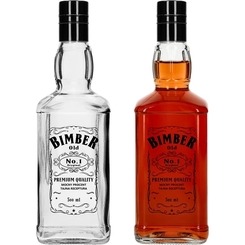 Daniels-fles 500 ml met schroefdop, opdruk “Bimber OLD”, 1 stuk