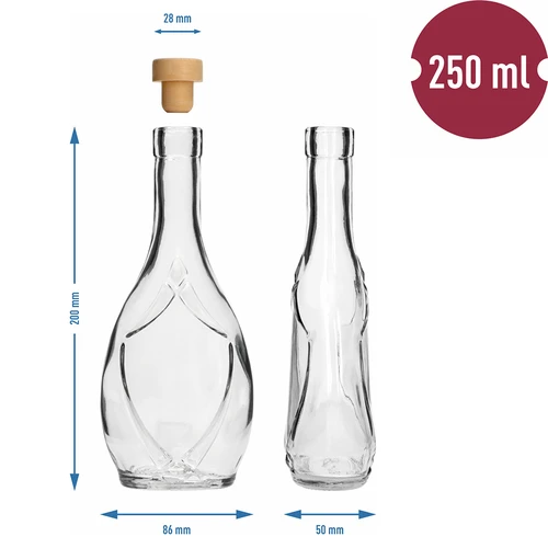 Decoratieve fles ICONA 250 ml, met T-stopper, 1 stuk - 5