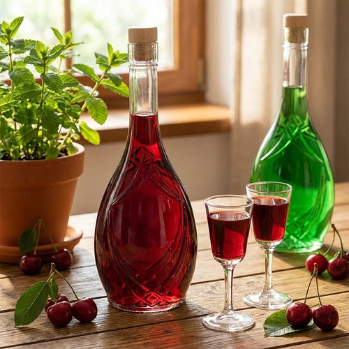 Decoratieve fles ICONA 500 ml, met paddenstoelkurk, 1 stuk - 6