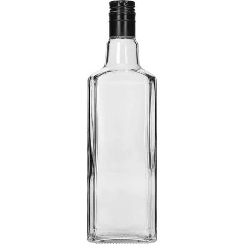 Decoratieve fles TYNKTURA 0,5 L, met lange zwarte schroefdop Ø 28 mm, 1 stuk.