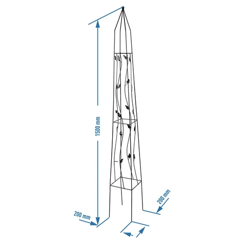 Decoratieve pergola - Piramide, 150 cm - 4 ['plantensteun', ' voor klimplanten', ' voor plantenteelt', ' voor rozen', ' voor tomaten', ' voor struiken']