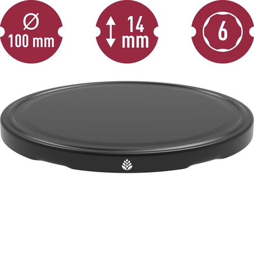 Deksel fi 100 zwart - 10 stuks - 5 ['deksels voor potten', ' deksels fi 100', ' goede deksels voor potten', ' deksels voor potten', ' doppen voor potten', ' twist-off deksels', ' deksel voor pot', ' zwarte deksels voor potten']