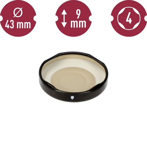Deksel fi 43/4 zwart - 10st - 6 ['deksels voor potten', ' deksel 4 klemmen', ' doppen', ' deksels', ' zwarte deksel', ' deksel voor pot', ' doppen voor potten', ' deksel voor pot', ' deksels voor potten fi 43', ' deksels voor potten 4-klemmen', ' twist-off deksels', ' TO deksels', ' deksels 10 stuks', ' deksels voor kruiden', ' deksels voor flessen voor sappen']