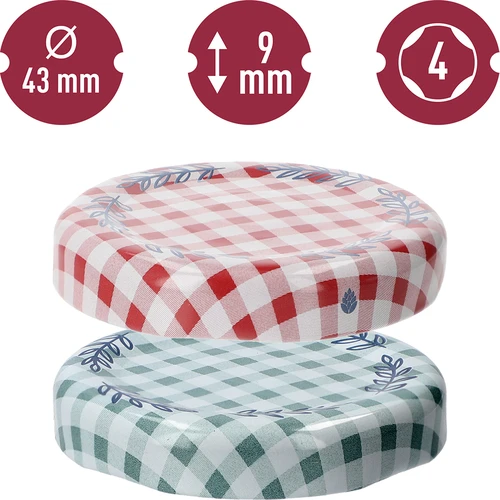 Deksel fi 43 geruit - 10 stuks - 4