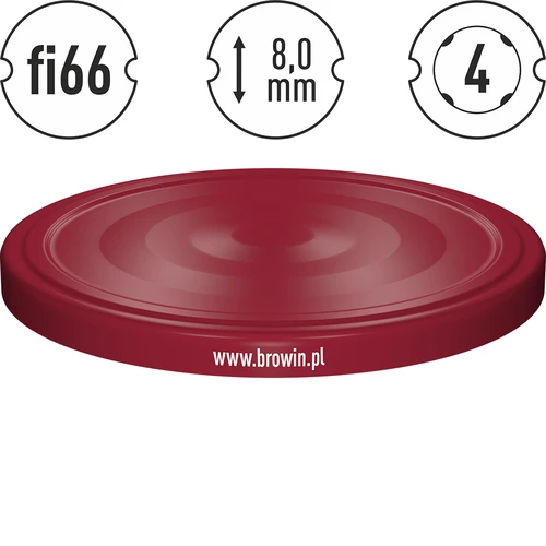 Deksel fi 66 bordeaux - 10 stuks - 4 ['deksels voor potten', ' deksel 4 klemmen', ' doppen', ' deksels', ' zwart deksel', ' deksel voor pot', ' doppen voor potten', ' deksel voor pot', ' deksels voor potten fi 66', ' deksels voor potten 4 klemmen', ' twist-off deksels', ' TO deksels', ' deksels 10 stuks']