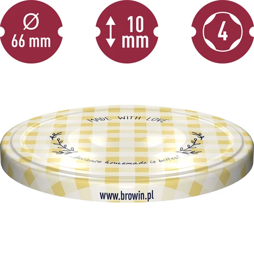 Deksel fi 66 ruit - 10 stuks - 10 ['voor wecken', ' voor potten', ' deksel', ' deksels', ' voor wecken', ' zelfgemaakte jam', ' dop', ' doppen', ' fi 66', ' fi66']