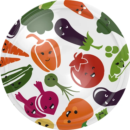 Deksel fi 82/6 groente gezichtjes - 10 stuks  - 1 ['deksels voor potten', ' deksels voor conserven', ' kleurrijke deksels', ' voor potten fi 82', ' voor pasteuriseren', ' deksels met klik', ' deksels met groenten']