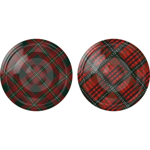 Deksel fi82/6 Schotse ruit mix, 10 stuks  - 1 ['deksel voor pot', ' klikdeksels', ' deksels voor potten', ' TO deksels', ' twist-off deksels', ' deksels fi 82', ' geruite deksels', ' deksels fi 82/6', ' 6-punts deksels', ' deksels']