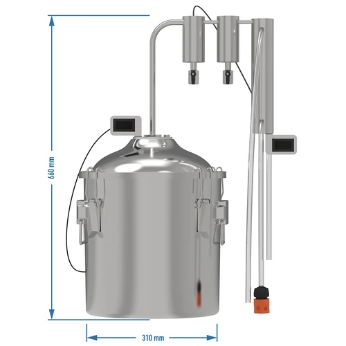 Distilleerapparaat hawkSTILL 1.0 CONVEX 18 L - 2 afscheiders - 9