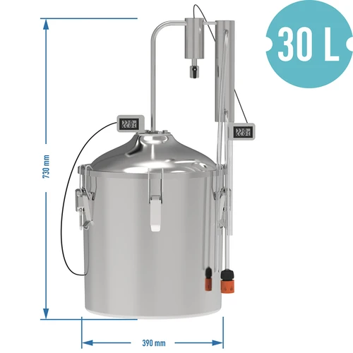 Distilleerapparaat hawkSTILL 1.0 CONVEX 30 L - 1 voorzetvat - 8