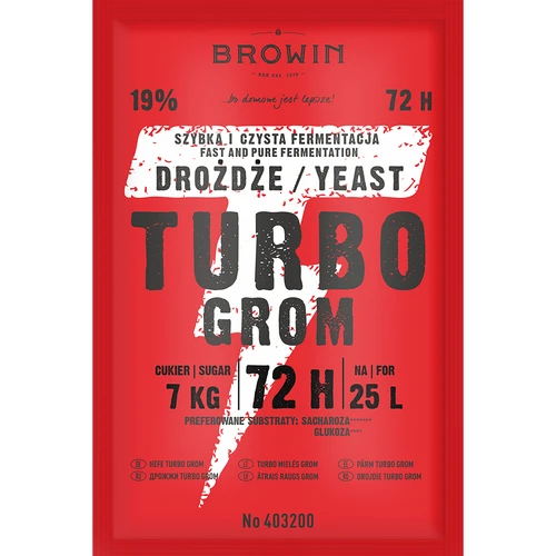 Distilleergist Turbo Grom 72u - 2 ['gist voor alcohol', ' gist voor spiritus', ' gist voor zelfgestookte drank', ' gist voor samogon', ' gist voor moonshine', ' zelfgestookte drank', ' samogon', ' moonshine']