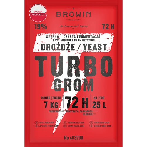 Distilleergist Turbo Grom 72u  - 1 ['gist voor alcohol', ' gist voor spiritus', ' gist voor zelfgestookte drank', ' gist voor samogon', ' gist voor moonshine', ' zelfgestookte drank', ' samogon', ' moonshine']