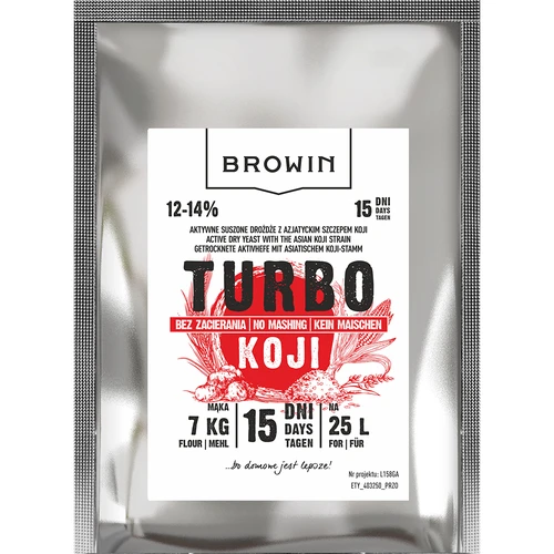 Distilleergist Turbo Koji, 50 g (zonder maischen!)  - 1 ['Koji-gist', ' Koji-schimmel', ' roggebrood', ' aardappelwodka', ' koud maischen', ' gist voor alcohol', ' gist voor zelfgestookte drank', ' distilleergist', ' zonder maischen', ' gist voor granen', ' voor whiskey', ' gist voor whisky']