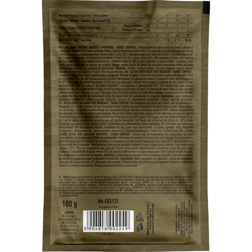 Distilleergist Turbo Torpedo 5-7 dagen 21% 100g - 2