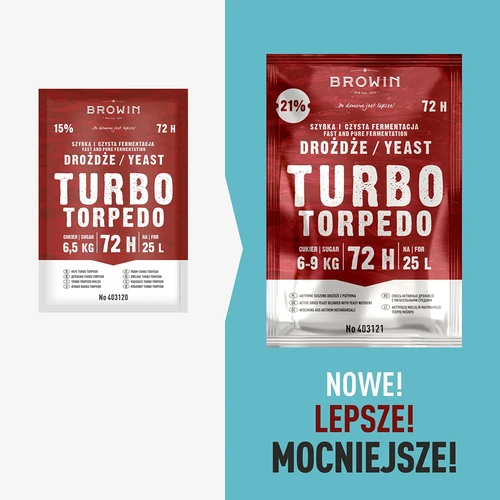 Distilleergist Turbo Torpedo 72u 21% - 120 g - 13 ['turbo gist', ' distilleergist', ' gist voor alcohol', ' voor fruitmengsels', ' gist voor aardappelen', ' gist voor 21%', ' voor brouwsel', ' sterke gist', ' distillatie', ' voor hooggradige mengsels', ' browin gist', ' gist voor whiskey', ' gist voor wodka van aardappelen', ' zelfgemaakte alcohol', ' gist 72u']