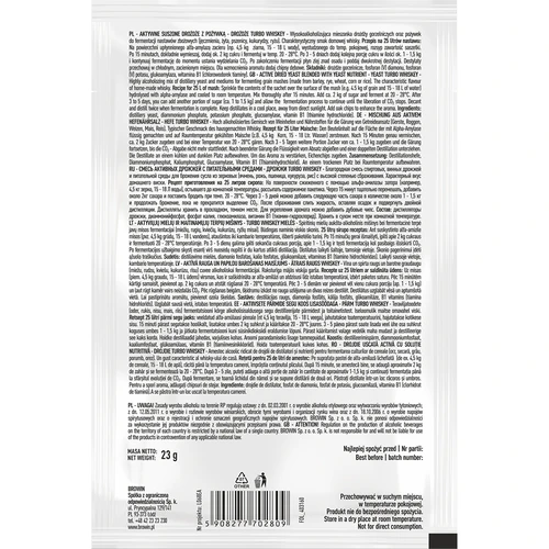 Distilleergist Turbo Whiskey - 3 ['gist voor alcohol', ' gist voor spiritus', ' gist voor moonshine', ' gist voor samogon', ' gist voor maanshine', ' moonshine', ' samogon', ' maanshine', ' zelfgemaakte whiskey', ' zelfgemaakte whisky', ' black weekend']