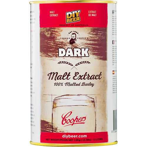 Donker moutextract Coopers Dark  - 1 ['moutextract', ' moutextract in poedervorm', ' gerstemoutextract', ' hoe moutextract te maken', ' moutextract 14kg', ' bier van moutextract', ' droog moutextract', ' ongehopte moutextract', ' coopers']
