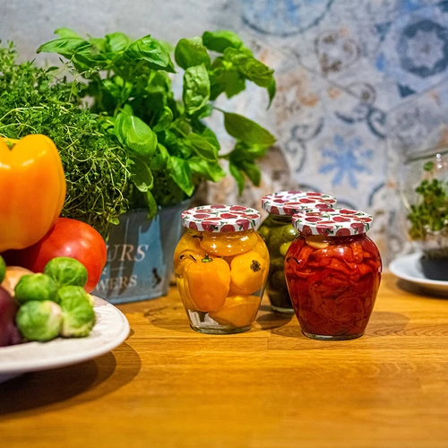 Dop fi 66/4 paprikatekeningen - 10 stuks. - 6 ['doppen fi 66/4', ' doppen met paprika', ' doppen voor conserven', ' doppen voor potten', ' decoratieve doppen', ' decoratieve doppen', ' doppen met opdruk', ' ingelegde paprika', ' gefermenteerde paprika']
